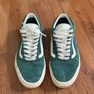 Green and White Men's Sneakers